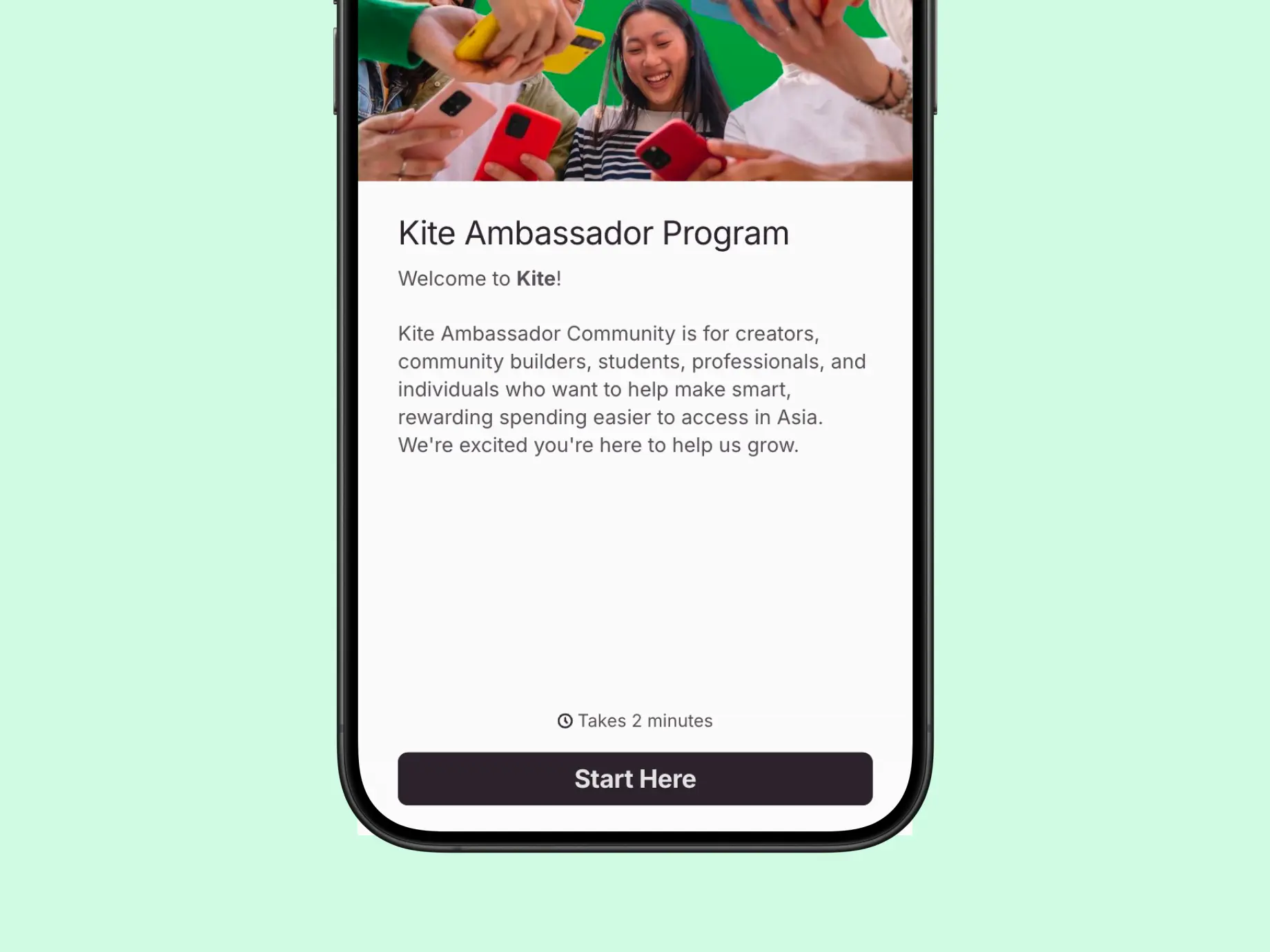The Kite Ambassador application form