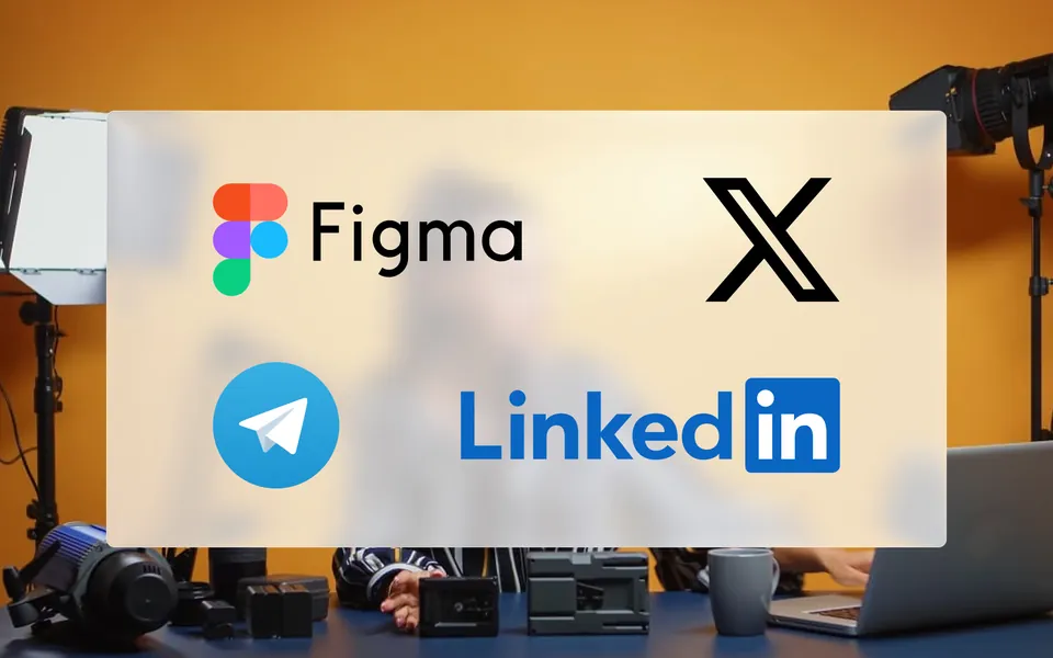 Figma, X, Telegram and LinkedIn logos