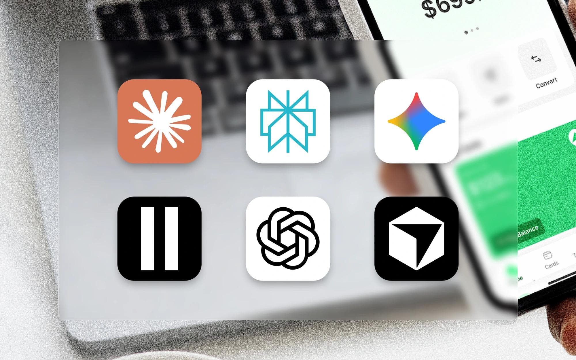 Logos of the eligible AI subscription services
